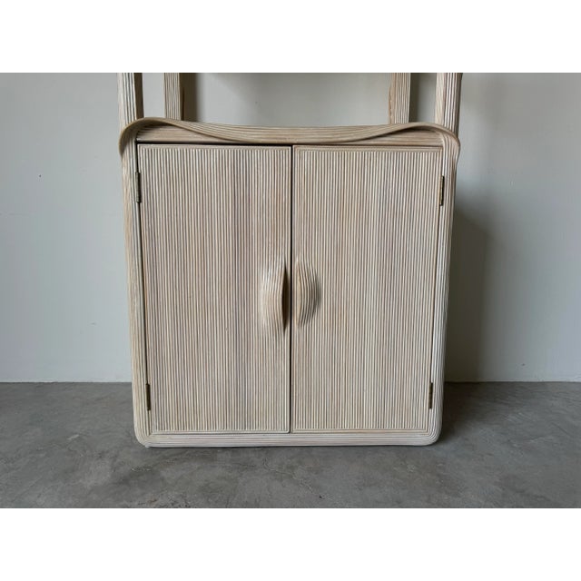 1980s Vintage Betty Cobonpue - Style Pencil Reed Lighted Etagere/ Sold For Sale - Image 5 of 12