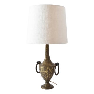 Pedestal Gilded Iron Lamp from Max Bré, 1970s For Sale