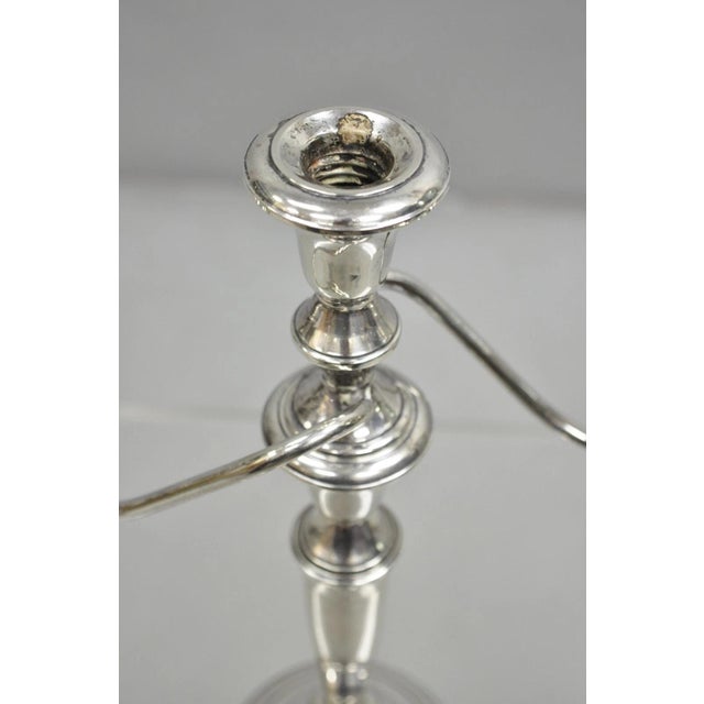 Metal Vintage Revere Silversmith Sterling Silver Weighted 3 Arm Candelabra Candlestick For Sale - Image 7 of 11