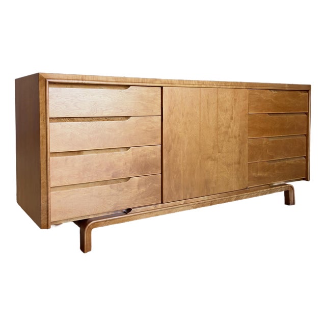 Newly Refinished Mid Century Modern Low Dresser by Edmund Spence For Sale