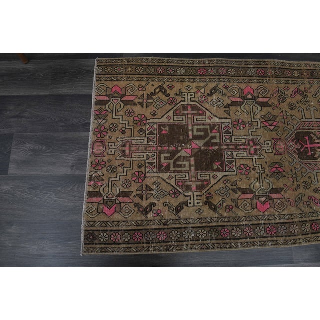 Textile 1970s Vintage Handmade Wool Cotton Beige Area Rug For Sale - Image 7 of 11