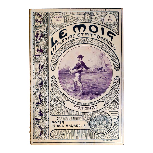 1913 French Magazine, Le Mois Littéraire Et Pittoresque ("The Literary and Picturesque Month"), Full Issue (November), Alphonse Mucha Cover For Sale