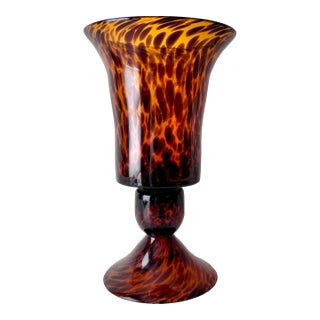 Italian Tortoiseshell Glass Vase For Sale