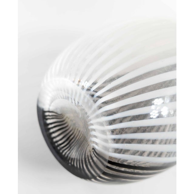 Mid-Century Modern Italian Murano Black and White Art Glass Bottle Vase For Sale - Image 14 of 16