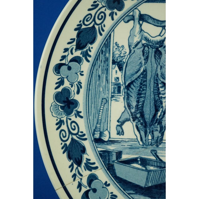 20th Century Dutch Porcelain Plates by Royal Goedewaagen of Delft Blue, Holland, 1940s, Set of 3 For Sale - Image 6 of 18