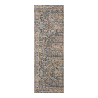 Angela Rose x Loloi Blake Rug Navy / Multi 2'-7" x 13' Runner Rug For Sale