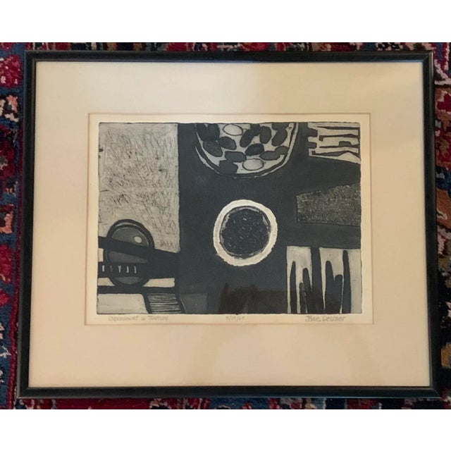 1963 "Experiment in Texture" Framed and Signed Collagraph Print For Sale - Image 10 of 10