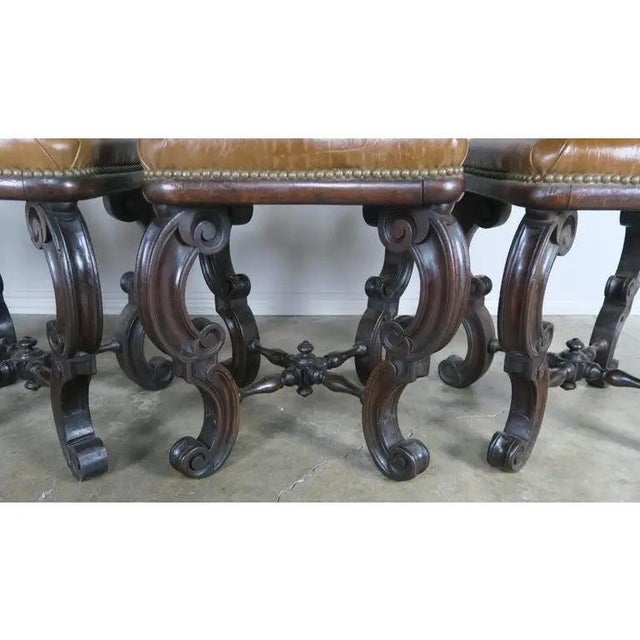 Set of Four French Embossed Leather Stools, Circa 1900 For Sale - Image 4 of 7