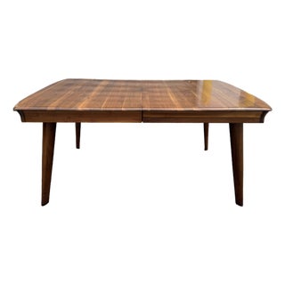 Mid-Century Modern 1950's Solid Walnut Dining Table + Leaves + Pad Protector by Bissman Furniture For Sale