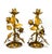Metal Vintage Italian Gilt Tole Rose Candleholders - Pair - Hollywood Regency, Romantic For Sale - Image 7 of 10