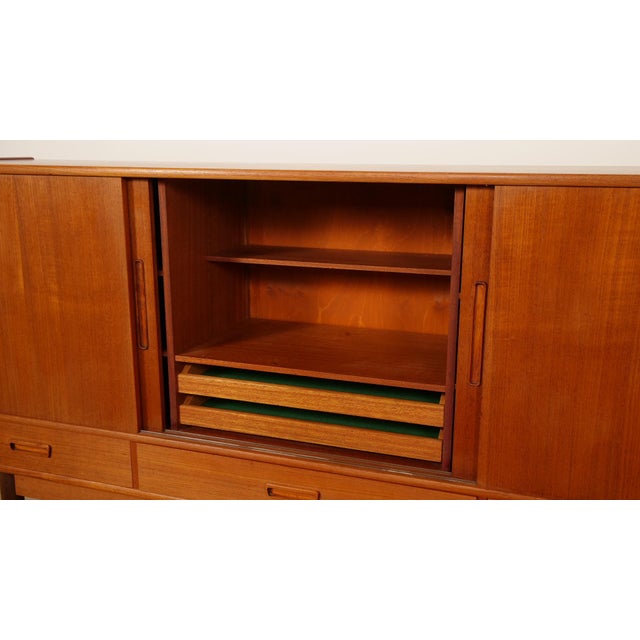 Vintage Danish Highboard in Teak For Sale - Image 10 of 14