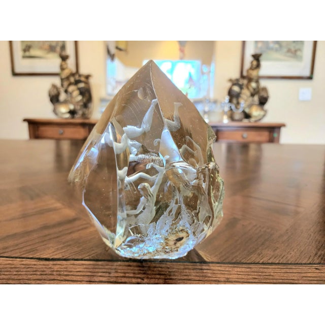 Beautiful Contemporary Swedish Intaglio Sculpted UltraFine Crystal For Sale - Image 10 of 13
