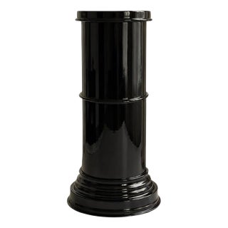 RL 09 Cylindrical Pedestal in Licorice Glossy Varnished Aluminum by Caspal For Sale