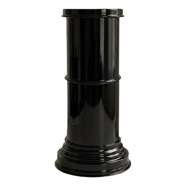 RL 09 Cylindrical Pedestal in Licorice Glossy Varnished Aluminum by Caspal For Sale