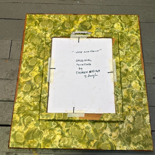 Contemporary Original Still Life Painting by Stephen Heigh “Vase and Fruit” For Sale In Philadelphia - Image 6 of 6