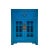 Distressed Bright Bice Blue Shutter Doors End Table Nightstand For Sale In San Francisco - Image 6 of 6