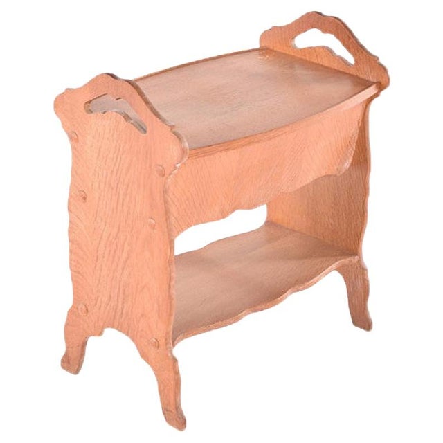 Vintage Danish Oak Sewing Table For Sale - Image 4 of 4