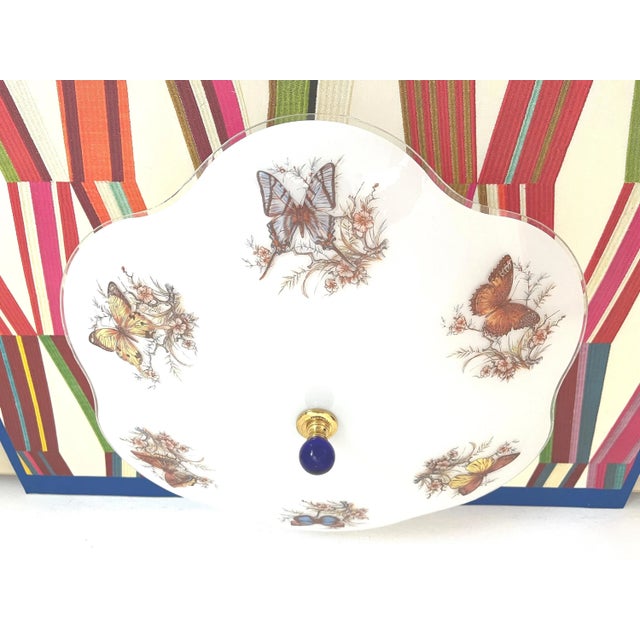 White Mid 20th Century Butterflies Flush Light For Sale - Image 8 of 18