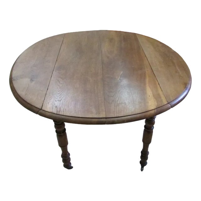 Round Kitchen Table with Oak Shutters, 1900s For Sale