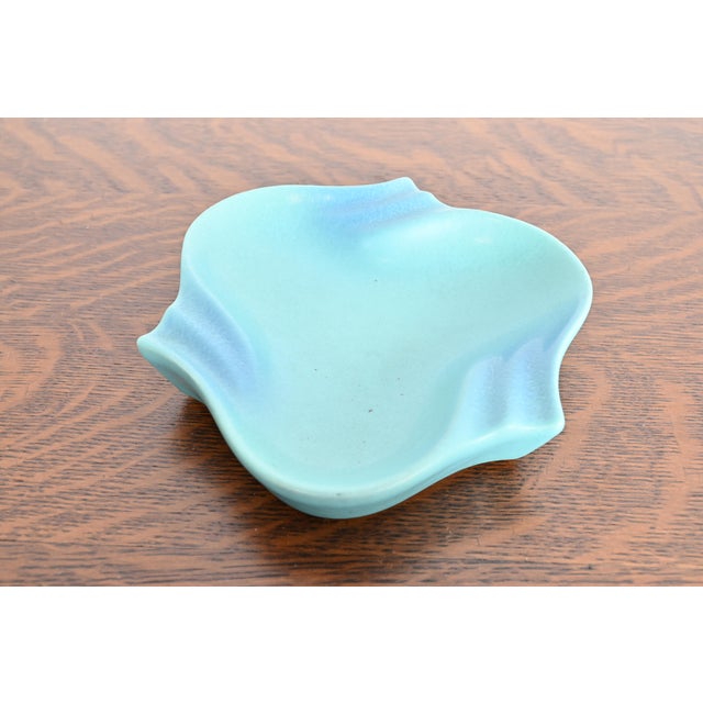 Van Briggle Arts & Crafts Turquoise Glazed Ceramic Tray or Catchall For Sale - Image 12 of 12