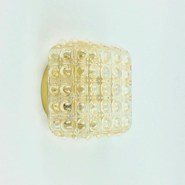 Mid-Century Modern Mid-Century Modern Amber Bubble Glass Wall Lights by Helena Tynell for Limburg, 1970s, Set of 2 For Sale - Image 3 of 9