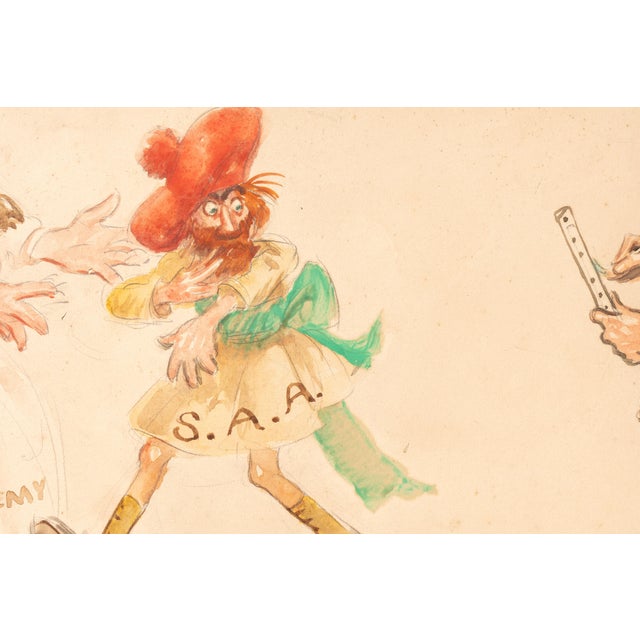 Traditional Circa 1900 James Montgomery Flagg Signed Political Cartoon Watercolor For Sale - Image 3 of 7