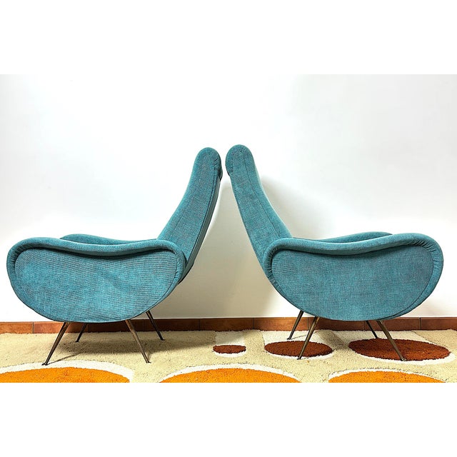 Wood Vintage Lady Lounge Chairs attributed to Marco Zanuso, Italy, 1950s, Set of 2 For Sale - Image 7 of 14