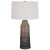 This Table Lamp Displays A Unique, Organic Feel With A Carved Ceramic Base Finished In A Mottled Ombre Effect From Aged...