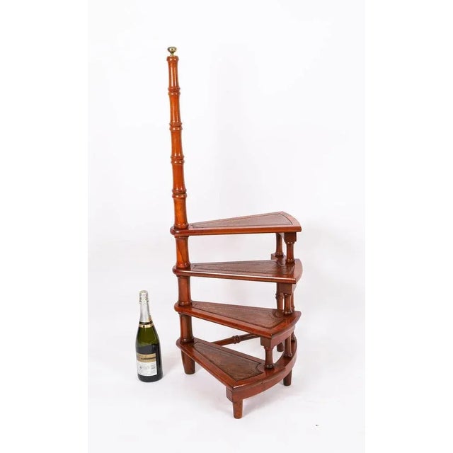 Vintage Spiral Library Steps in Mahogany, 20th Century For Sale - Image 12 of 13