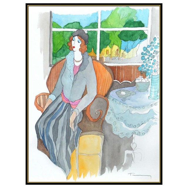 Post Impressionist Late 20th Century An Evening In, Itzchak Tarkay For Sale - Image 3 of 6