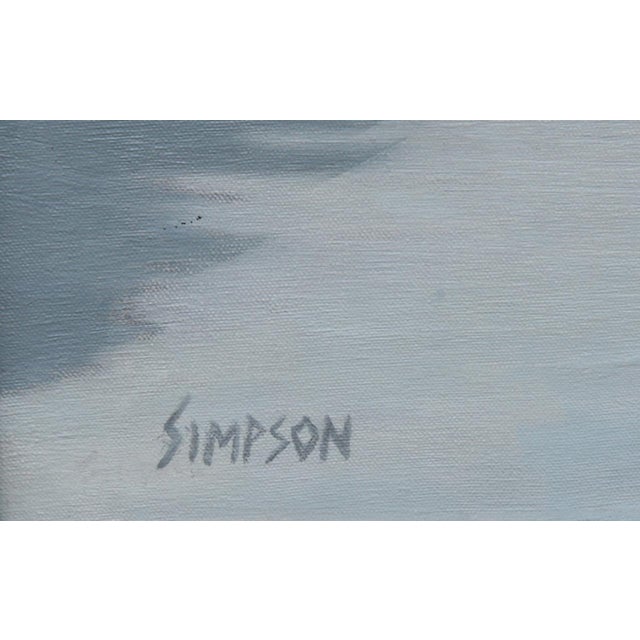 Pop Art Allan Simpson, Winter, George Washington Bridge, Oil Painting For Sale - Image 3 of 4