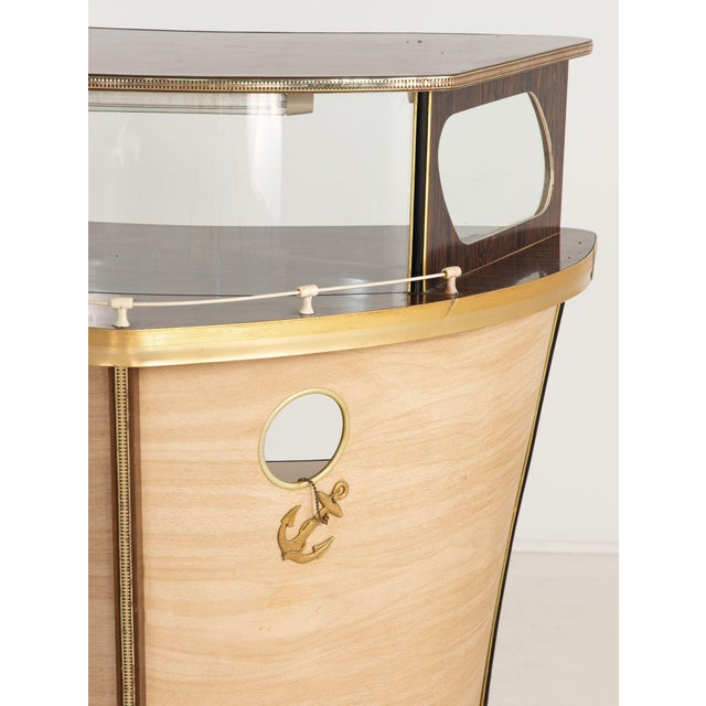 1960s Cocktail Bar in the Shape of a Boat Bow, England 1960s For Sale - Image 9 of 18