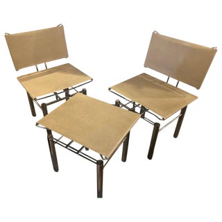 Late 20th Century Hans-Ullrich Bitsch Series 8600 Chairs and Ottoman- 3 Pieces For Sale