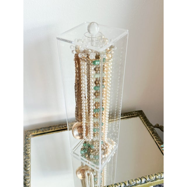 1990s Postmodern Acrylic Jewelry Caddy Necklace Holder For Sale - Image 5 of 17