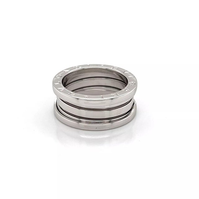 Bulgari Bvlgari B.zero1 Three Band 18k White Gold Ring Size 6 For Sale - Image 4 of 8