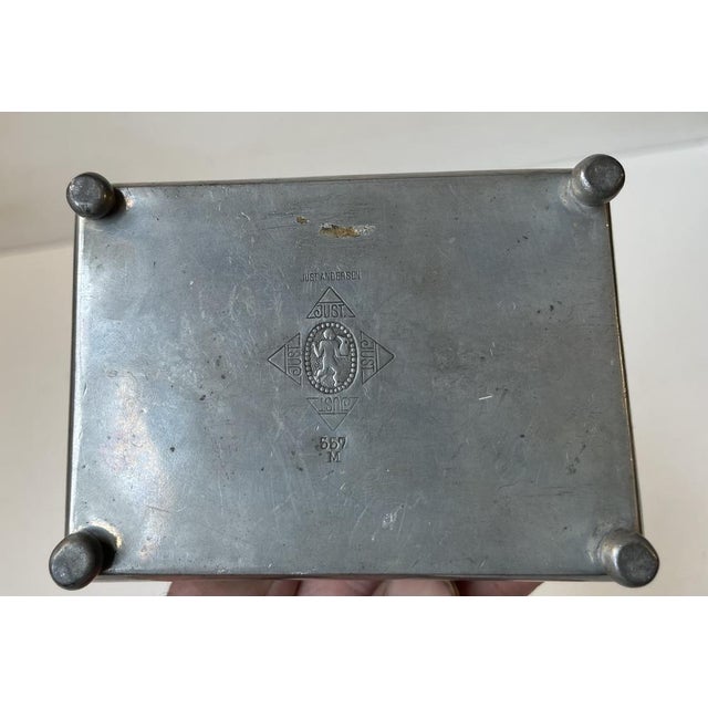 Just Andersen Footed Pewter Box, 1920s For Sale - Image 6 of 8