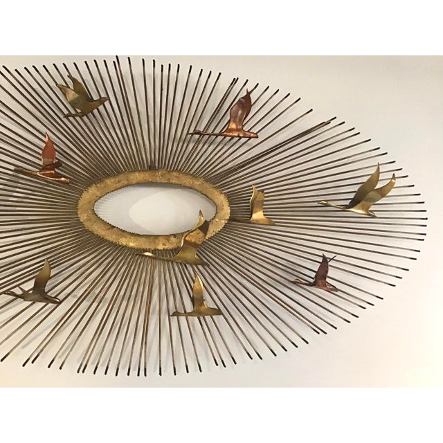 アート・デザイン・音楽 Made to measure Cees Braakman 1948-1968 Late 20th Century Metal Sunburst and Birds Sculptural Wall