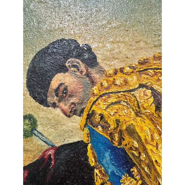 Mid-Century Spanish Bullfighting Oil Painting, Signed and Dated 1958 For Sale In West Palm - Image 6 of 12