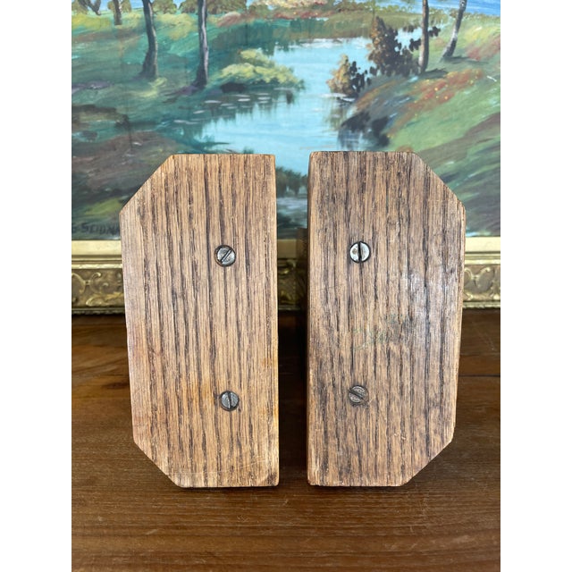 Vintage Handcrafted Bookends With Faceted Beveled Design, Possibly 1980s American Studio Craft For Sale - Image 10 of 11