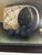 Antique Framed Oil Painting Still Life of Apples and Plums in Basket For Sale - Image 4 of 6
