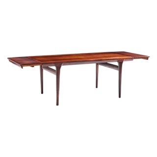 Niels Moller Mid Century Danish Rosewood Hidden Leaf Expanding Dining Table With 2 Leaves For Sale
