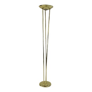 1970s Vintage Modern Art Deco Torchiere Halogen Bulb Floor Lamp For Sale