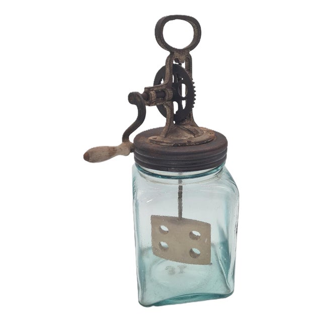 Large Antique Three-Liter Butter Churn, 1890s For Sale