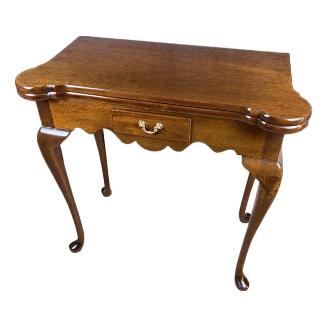 Queen Anne Folding Game Table For Sale