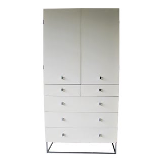 1970s Milo Baughman Style Armoire Dresser by Roger Rougier For Sale