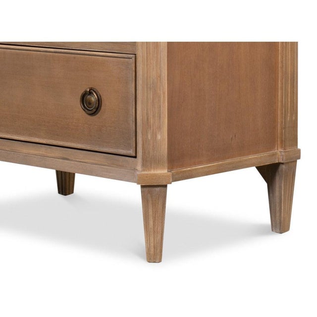 Neoclassical Petite Three-Drawer Chest in Brown Tulip Wood For Sale In Raleigh - Image 6 of 11