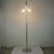 Charming Austrian Seventies chrome floor lamp with height adjustable shade. The shade has been renewed with a animal and...