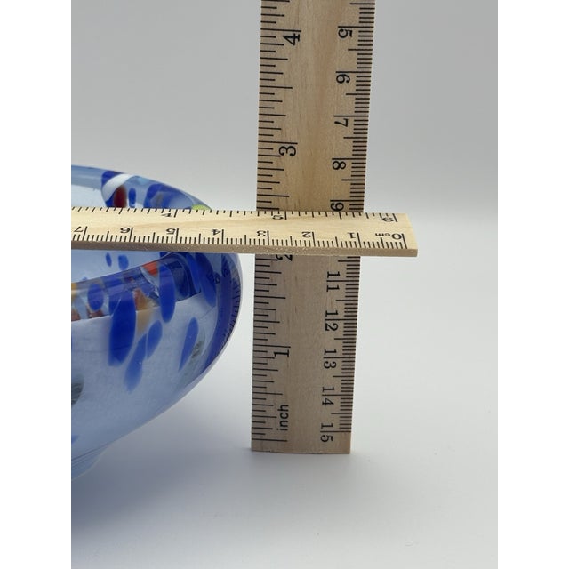 Glass Vinatge MCM Murano Style Nuova Cristalleria Arzanese Confetti Art Glass Bowl For Sale - Image 7 of 7