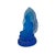 Religious Blue Crystal Glass Sitting Buddha Lotus Base Mandorla Halo Back Statue For Sale - Image 3 of 10