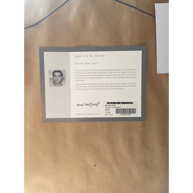 Wood 1990s Chad Barrett, Snapdragon Print Mirrored Framed Shadowbox For Sale - Image 7 of 14